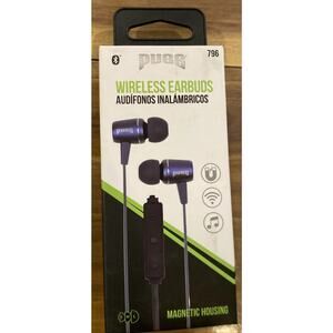 Wireless Bluetooth Earbuds Magnetic w/ Mic Blue PUGS 796 New